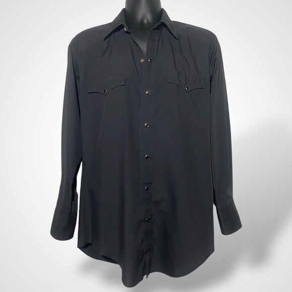 VTG H Bar C California Ranchwear Western Cowboy Shirt Size 15.5 33 Pearl Snap - Picture 1 of 9